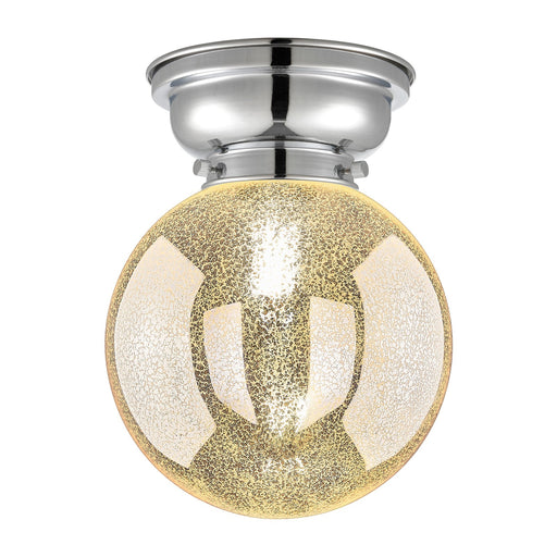 Innovations Beacon 8in 1-Light Flush Mount | Industrial Polished Chrome Steel and Mercury Seeded Glass | Entryway & Hallway | 8 x | Model 623-1F-PC-G208-8
