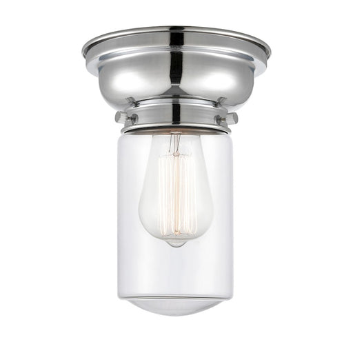 Innovations 312 Dover 1 Light Flush Mount, P Chrome/Clear