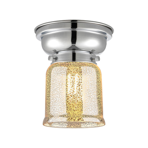 Innovations Bell 5in 1-Light Flush Mount | Traditional Farmhouse Polished Chrome and Silver Plated Mercury Glass | Entryway & | Model 623-1F-PC-G58