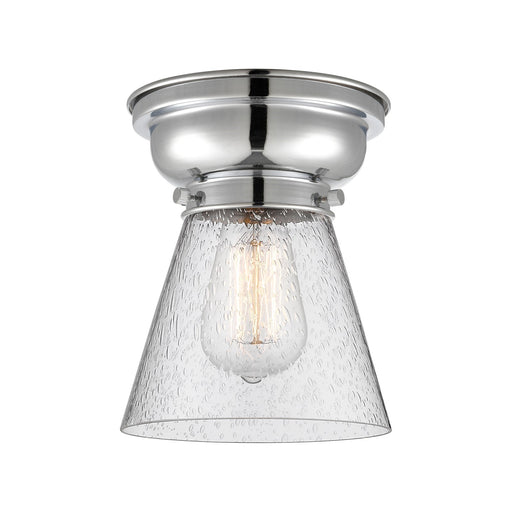 Innovations Cone 6.25in 1-Light Flush Mount | Industrial Polished Chrome and Seedy Glass | Hallway & Entryway | 6.25 x 6.25 x 8.25 in | Model 623-1F-PC-G64