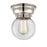 Innovations Beacon 1 Light Flush Mount, Polished Nickel/Clear - 623-1F-PN-G202-6