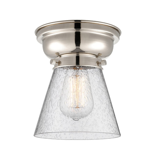 Innovations Cone 6.25in 1-Light Flush Mount | Industrial Polished Nickel Steel and Seedy Glass | Entryway & Hallway | 6.25 x 6.25 x | Model 623-1F-PN-G64