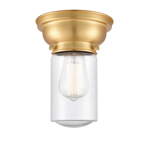 Innovations 314 Dover 1 Light Flush Mount, Satin Gold/Seedy