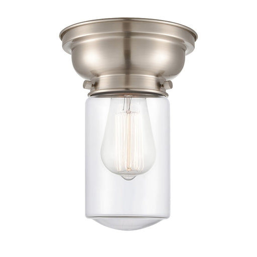 Innovations 312 Dover 1 Light Flush Mount, BS Nickel/Clear