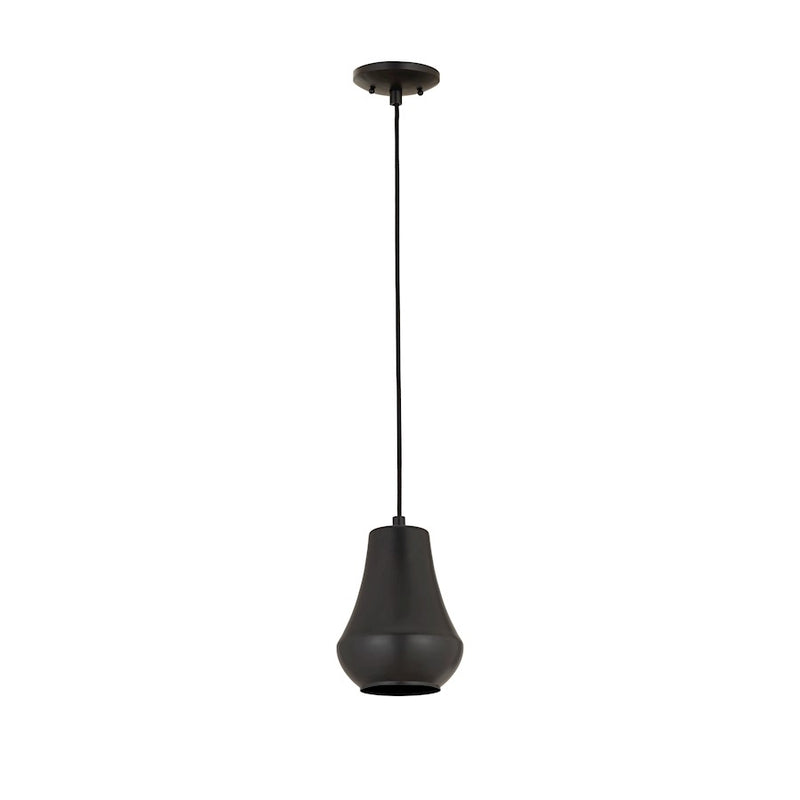 Innovations Hartford 1 Light 7" Mini Pendant, LED, Black/Black