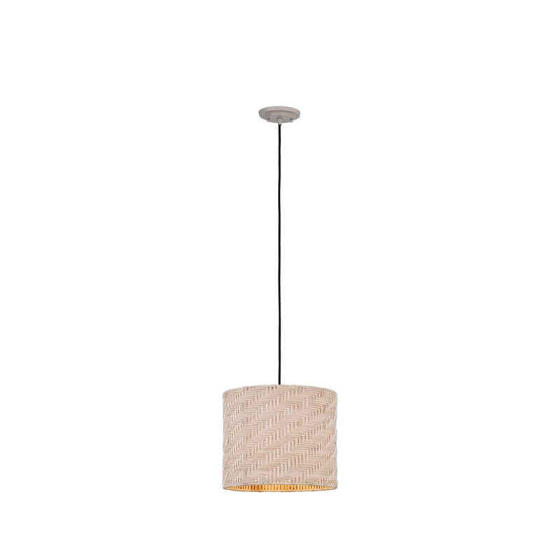 Innovations Loom 1Lt 12" Cord Hung Pendant, Black/Natural Shade - 656-1P-JT-12NT