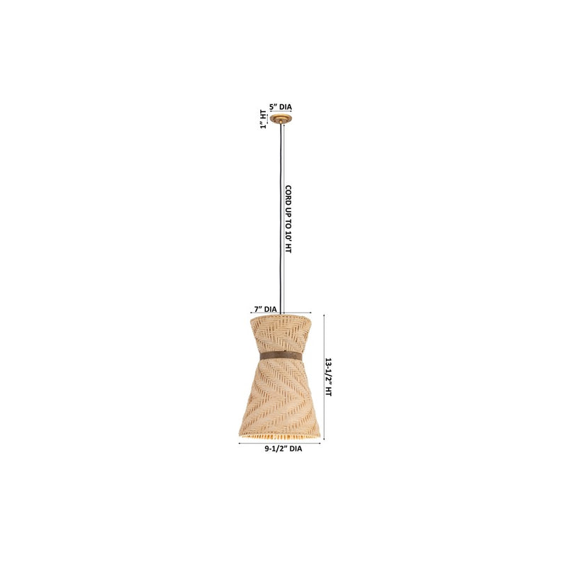 Innovations Stratford 1Lt 10" Cord Hung Pendant, Gold/Natural