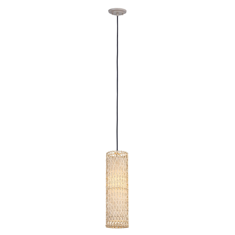 Innovations Aspen 7in 1-Light Mini Pendant | Farmhouse Jute Rattan and Natural Drum Shade | Kitchen Island & Dining Nook | 7 x 7 x | Model 664-1P-JT-8NT