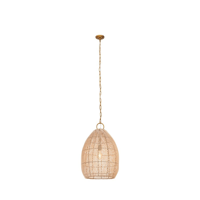 Innovations Willow 1Lt 18" Chain Hung Pendant, Gold/Natural - 671-1P-GD-18NT