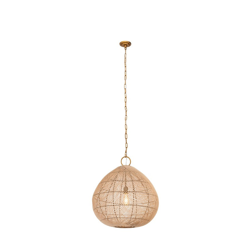 Innovations Vine 1Lt 24" Chain Hung Pendant, Gold/Natural Shade - 672-1P-GD-24NT