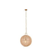 Innovations Reed 1Lt 18" Chain Hung Pendant, Gold/Natural Shade - 673-1P-GD-18NT