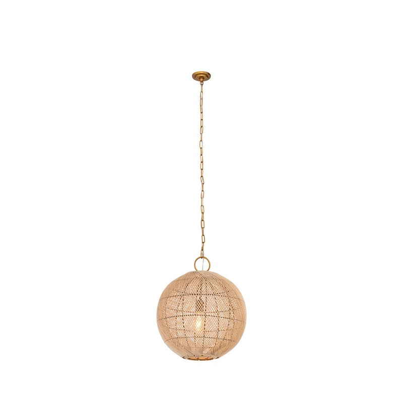 Innovations Reed 1Lt 18" Chain Hung Pendant, Gold/Natural Shade - 673-1P-GD-18NT