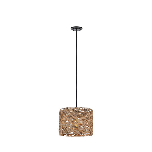 Innovations Savannah 1Lt 13" Cord Hung Pendant, Black/Natural - 674-1P-BK-13NT