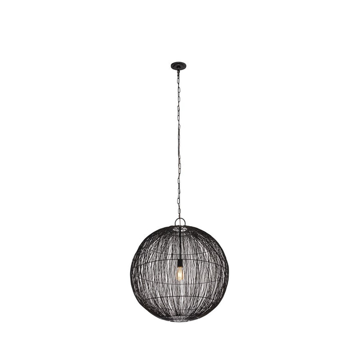 Innovations Oak Hill 1Lt 30" Chain Hung Pendant, Black/ Shade - 679-1P-BK-32NT