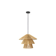 Innovations Canton 1Lt 19" Cord Hung Pendant, Black/Natural - 681-1P-BK-19NT