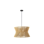 Innovations Coventry 4Lt 28" Cord Hung Pendant, Black/Natural - 682-4P-BK-28NT