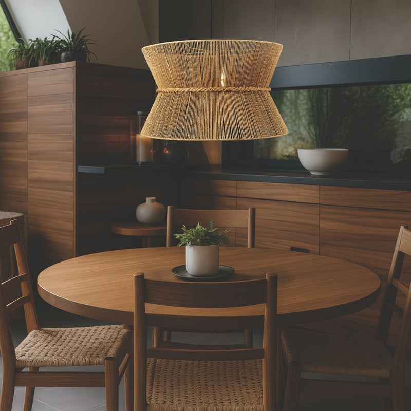 Innovations Coventry 4Lt 28" Cord Hung Pendant, Black/Natural