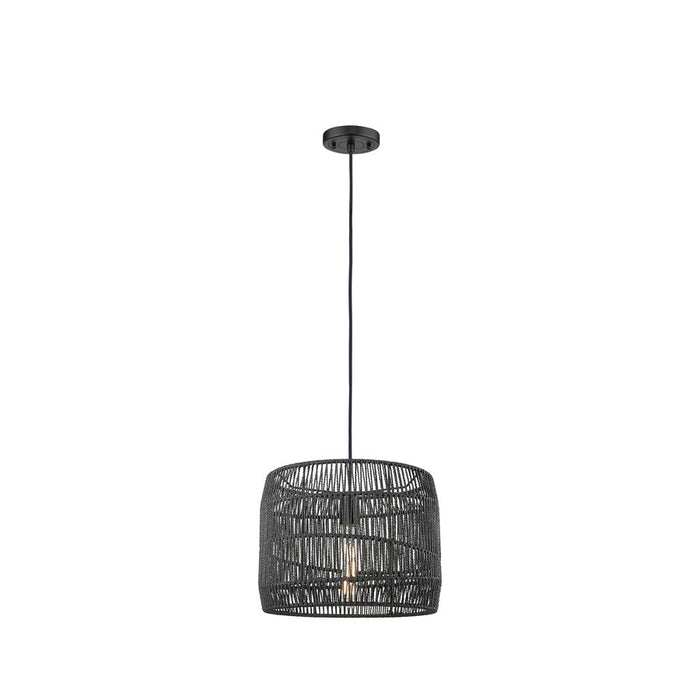 Innovations Elwood 1Lt 14" Cord Hung Pendant, Black/Black Shade - 684-1P-BK-14NT
