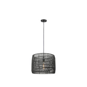 Innovations Elwood 1Lt 18" Cord Hung Pendant, Black/Black Shade - 684-1P-BK-18NT