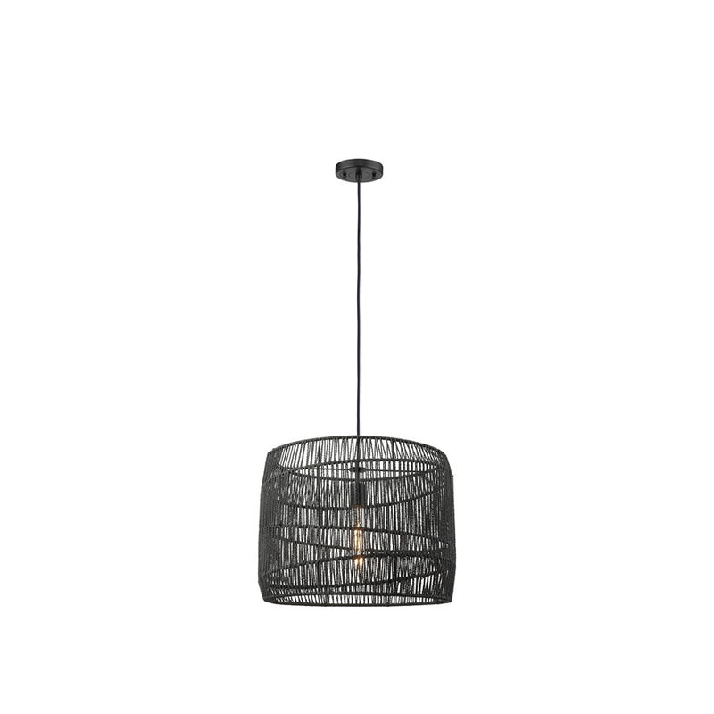 Innovations Elwood 1Lt 18" Cord Hung Pendant, Black/Black Shade - 684-1P-BK-18NT