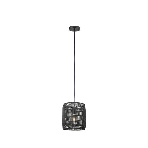 Innovations Elwood 1Lt 9" Cord Hung Pendant, Black/Black Shade - 684-1P-BK-8NT