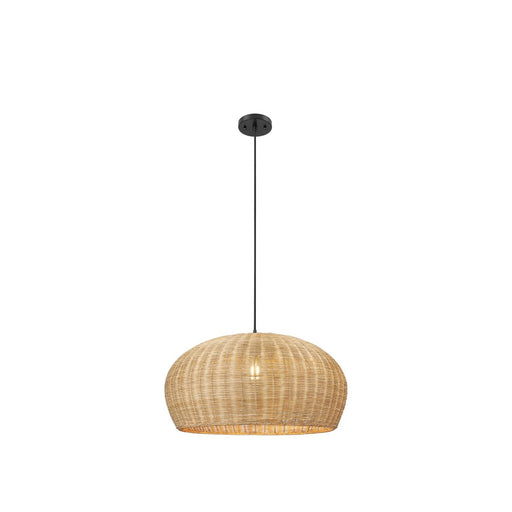 Innovations Oasis 1Lt 22" Cord Hung Pendant, Black/Natural - 685-1P-BK-22NT