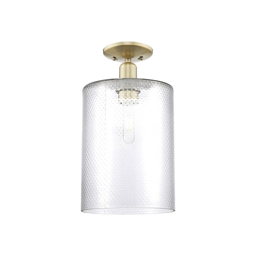 Innovations Cobbleskill 9in 1-Light Semi-Flush Mount | Industrial Antique Brass Steel and Clear Glass | Entryway & Hallway | 9 x | Model 716-1C-AB-G112-L