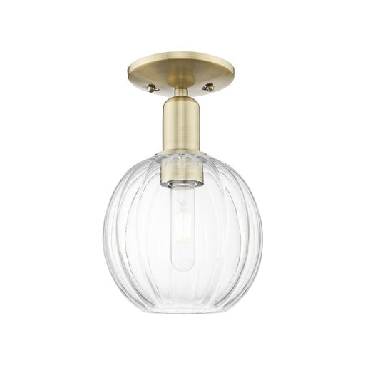 Innovations Preston 1Lt 7" Globe Semi-Flush, AB/Clear - 716-1C-AB-G458-7CL
