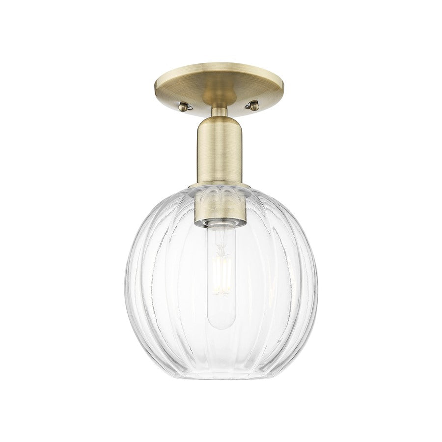 Innovations Preston 1Lt 7" Globe Semi-Flush, AB/Clear - 716-1C-AB-G458-7CL