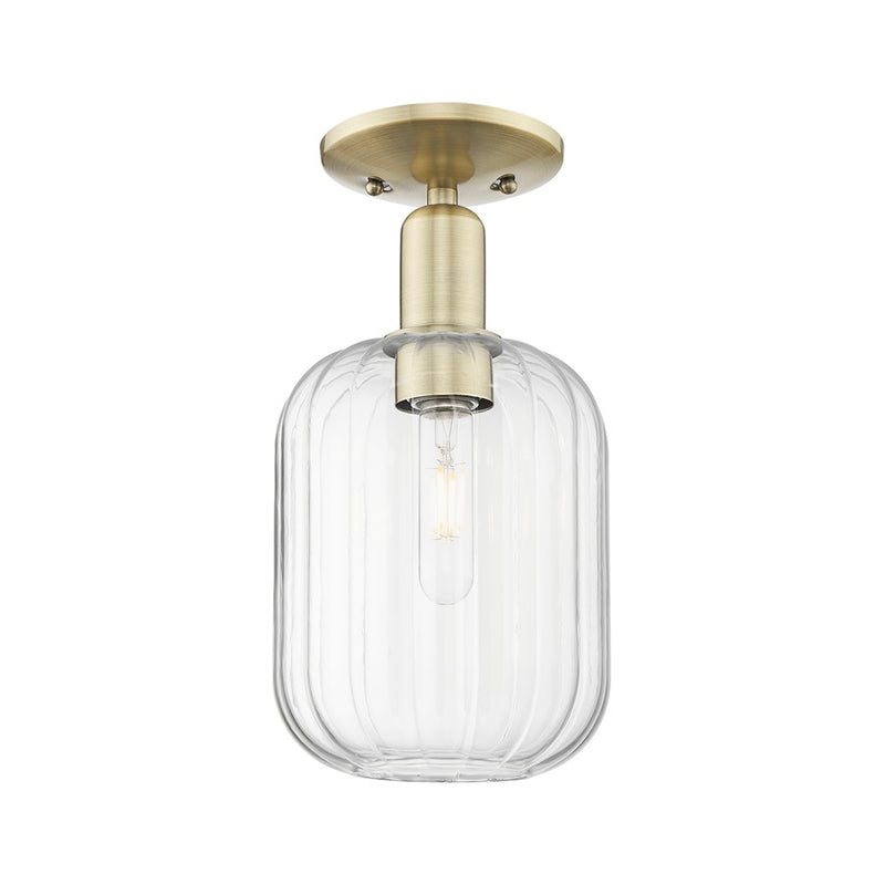 Innovations Preston 1Lt 7" Jar Semi-Flush, AB/Clear - 716-1C-AB-G460-7CL