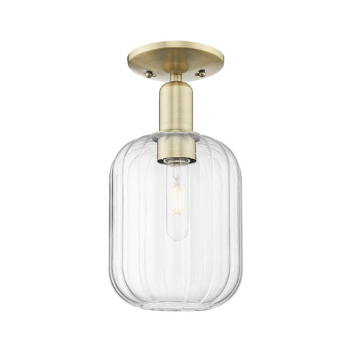 Innovations Preston 1Lt 7" Jar Semi-Flush, AB/Clear - 716-1C-AB-G460-7CL