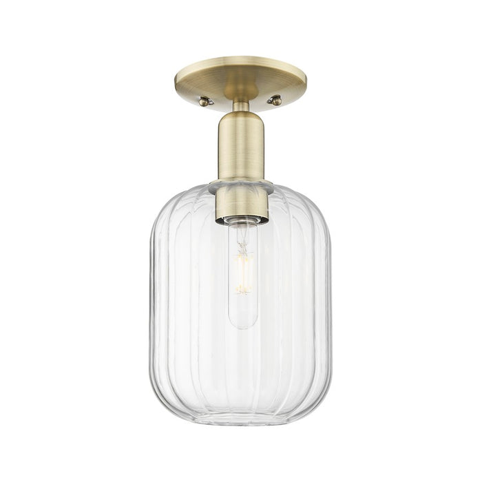 Innovations Preston 1Lt 7" Jar Semi-Flush, AB/Clear - 716-1C-AB-G460-7CL