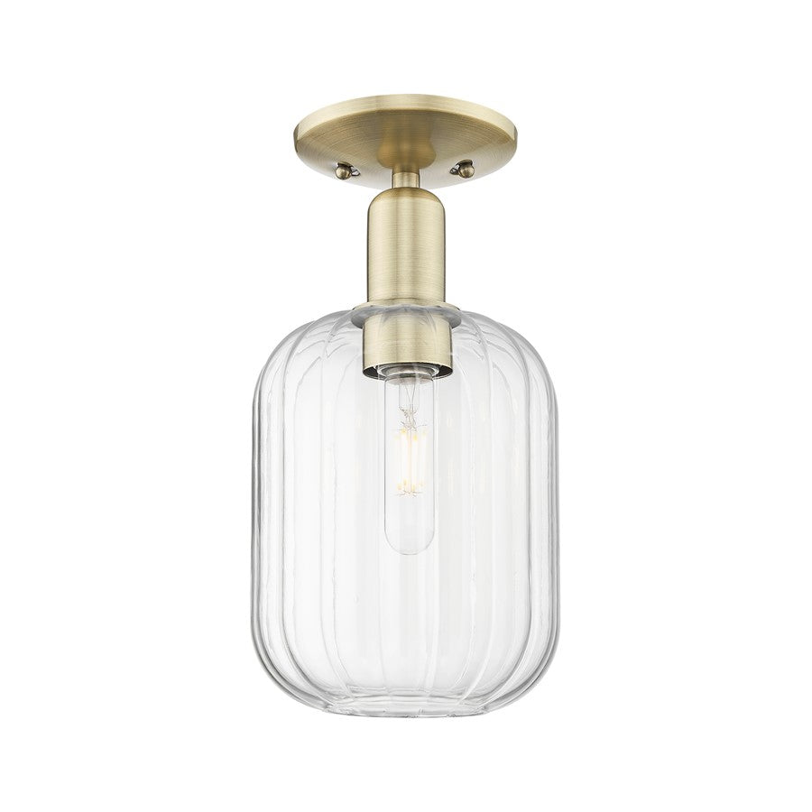 Innovations Preston 1Lt 7" Jar Semi-Flush, AB/Clear - 716-1C-AB-G460-7CL