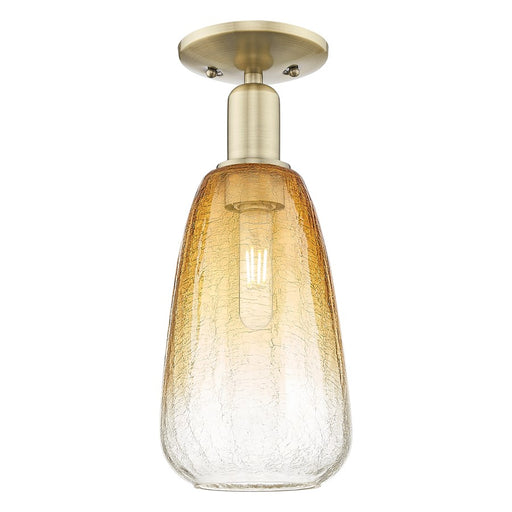 Innovations Brookhaven Almond 1Lt 6" Semi-Flush, AB/Amber - 716-1C-AB-G480-6AM