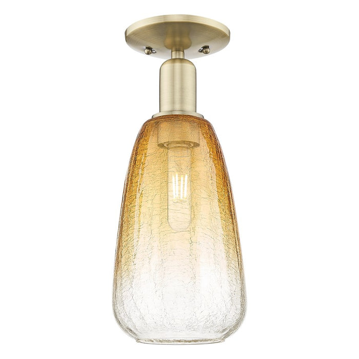 Innovations Brookhaven Almond 1Lt 6" Semi-Flush, AB/Amber - 716-1C-AB-G480-6AM