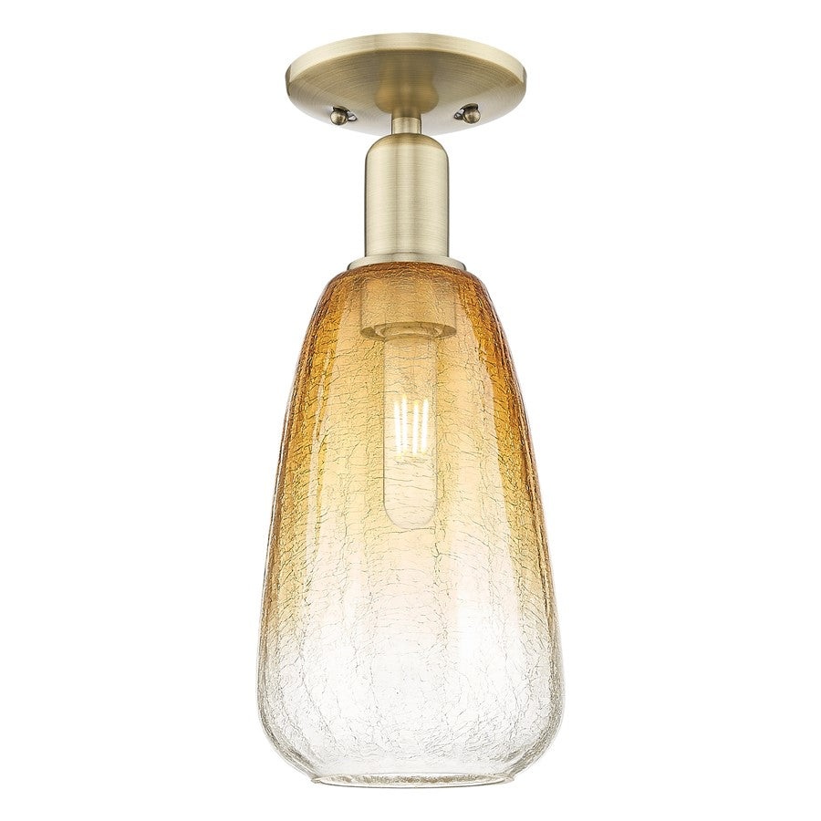 Innovations Brookhaven Almond 1Lt 6" Semi-Flush, AB/Amber - 716-1C-AB-G480-6AM