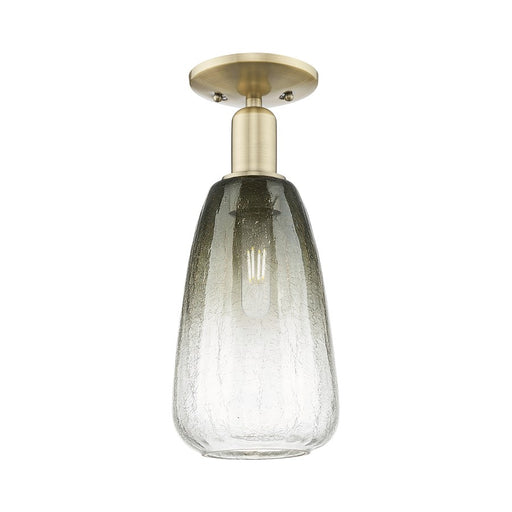Innovations Brookhaven Almond 1Lt 6" Semi-Flush, AB/Slate - 716-1C-AB-G480-6SL
