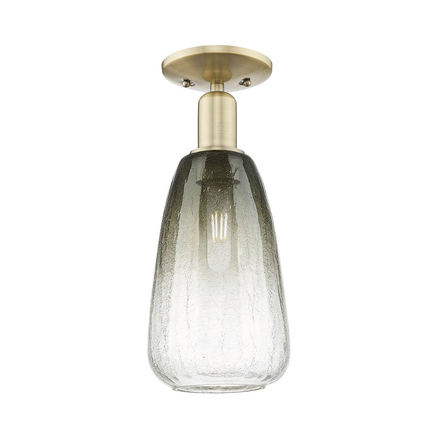 Innovations Brookhaven Almond 1Lt 6" Semi-Flush, AB/Slate - 716-1C-AB-G480-6SL