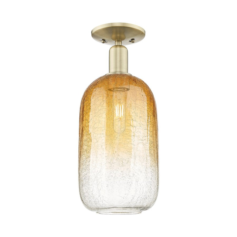Innovations Brookhaven Cloche 1Lt 7" Semi-Flush, AB/Amber - 716-1C-AB-G482-7AM