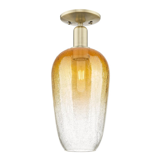 Innovations Brookhaven Flute 1Lt 7" Semi-Flush, AB/Amber - 716-1C-AB-G484-7AM