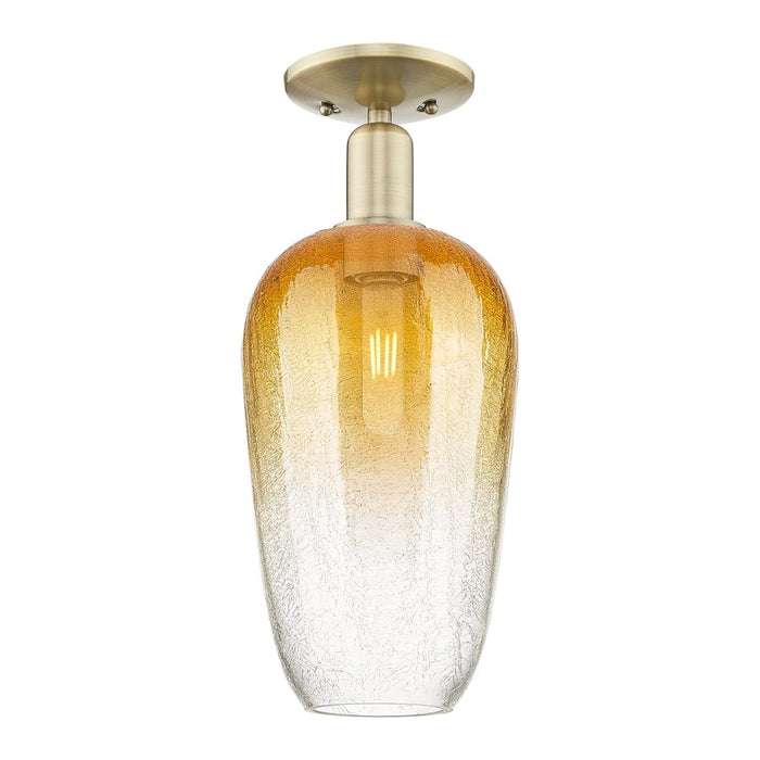 Innovations Brookhaven Flute 1Lt 7" Semi-Flush, AB/Amber - 716-1C-AB-G484-7AM