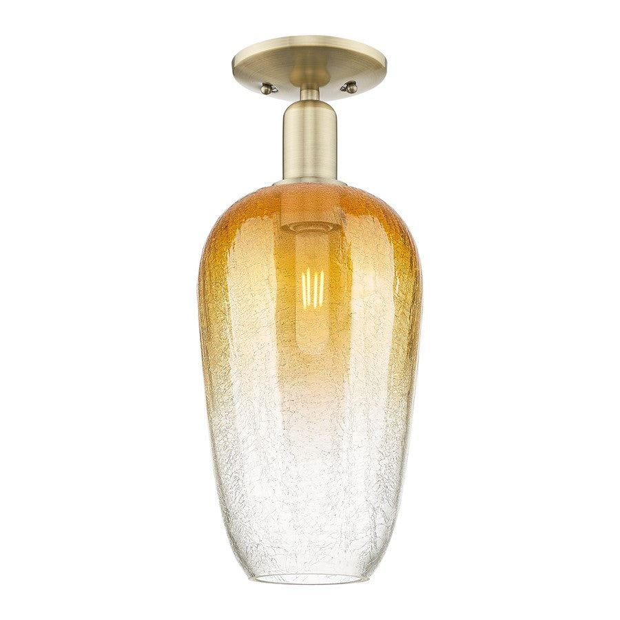 Innovations Brookhaven Flute 1Lt 7" Semi-Flush, AB/Amber - 716-1C-AB-G484-7AM