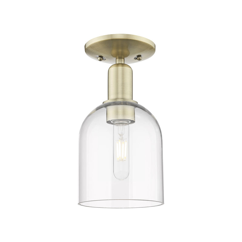 Innovations Bella 6in 1-Light Semi-Flush Mount | Industrial Antique Brass Steel and Clear Glass | Entryway & Hallway | 5.5 x | Model 716-1C-AB-G558-6CL