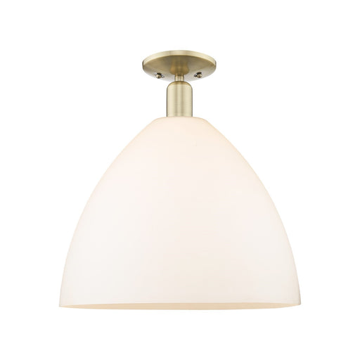 Innovations Bristol 16in 1-Light Semi-Flush Mount | Industrial Antique Brass and Matte White Glass | Entryway & Hallway | 16 x | Model 716-1C-AB-GBD-161