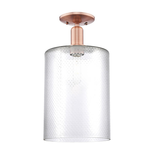 Innovations Cobbleskill 9in 1-Light Semi-Flush Mount | Industrial Antique Copper Steel and Clear Glass | Entryway & Hallway | 9 x | Model 716-1C-AC-G112-L