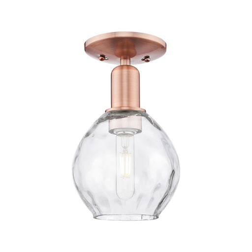 Innovations Waverly 6in 1-Light Semi-Flush Mount | Industrial Antique Copper Steel and Clear Glass | Entryway & Hallway | 6 x 6 x | Model 716-1C-AC-G362