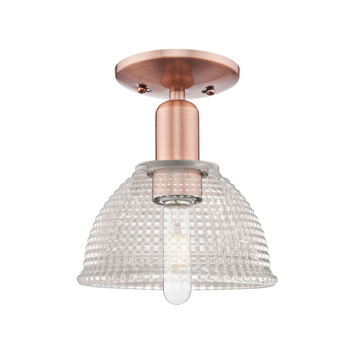 Innovations Arietta 8in 1-Light Semi-Flush Mount | Industrial Antique Copper Steel and Clear Glass | Entryway & Hallway | 8 x 8 x | Model 716-1C-AC-G422