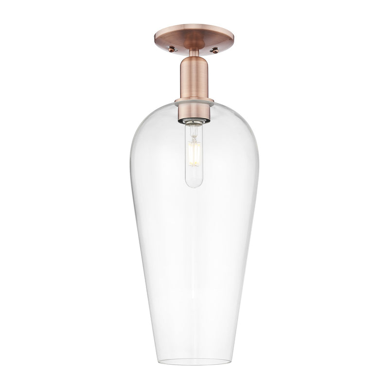 Innovations Chelsea 8in 1-Light Semi-Flush Mount | Industrial Antique Copper Steel and Clear Glass | Entryway & Hallway | 8 x 8 | Model 716-1C-AC-G456-8CL