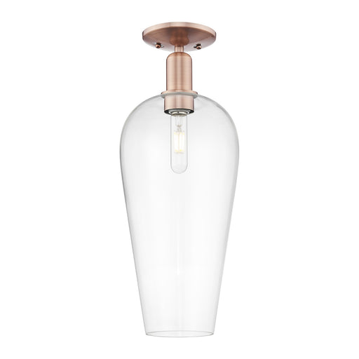 Innovations Chelsea 8in 1-Light Semi-Flush Mount | Industrial Antique Copper Steel and Clear Glass | Entryway & Hallway | 8 x 8 | Model 716-1C-AC-G456-8CL