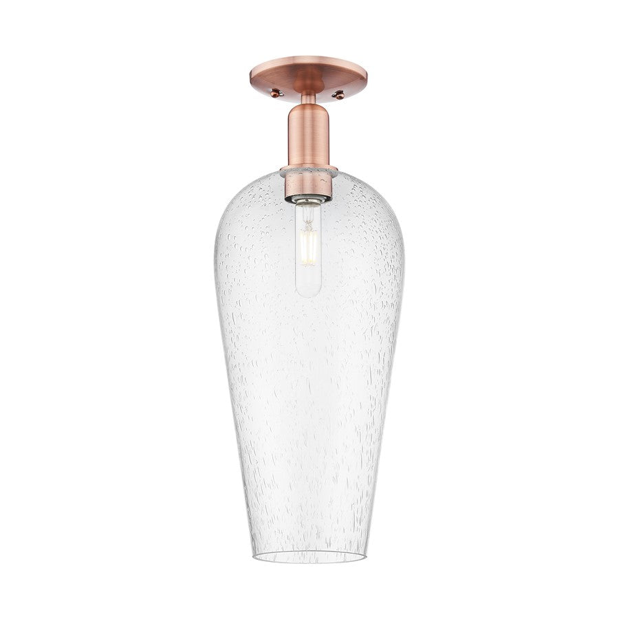 Innovations Chelsea 1Lt 8" Semi-Flush Mount, Copper/Seedy - 716-1C-AC-G456-8SDY